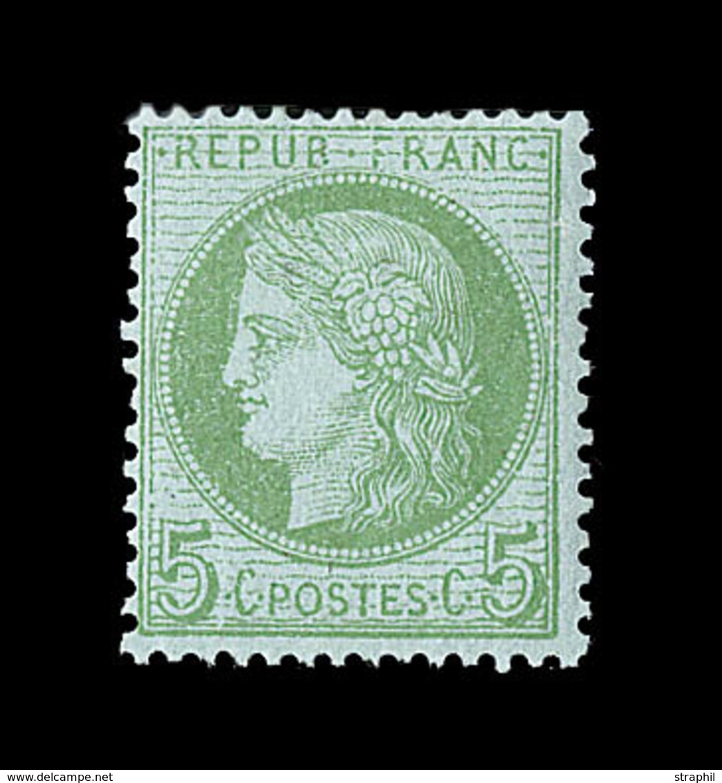 ** CERES III ème REPUBLIQUE - ** - N°53k - 5c Vert Vif S/azuré - TB - 1871-1875 Cérès