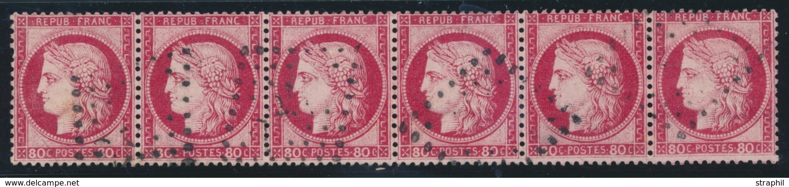 O CERES III ème REPUBLIQUE - O - N°57 - 80c Rose - Bde De 6 - TB - 1871-1875 Cérès