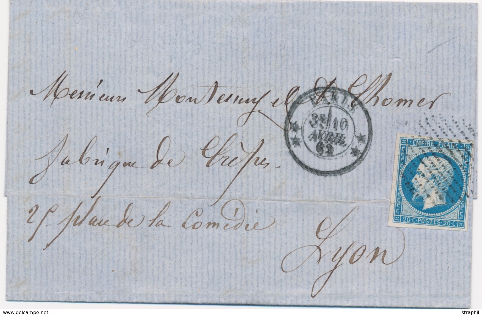 LAC N°14A - 20c Bleu - BDF Avec Filet D'encadrement S/lettre - TB - 1849-1876: Période Classique