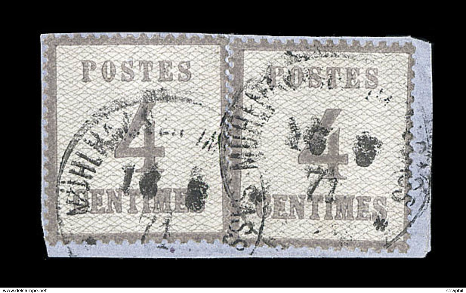 O/F TIMBRES D'ALSACE LORRAINE (1870-71) - O/F - N°5 - Paire - Obl. MASMUNSTER - 25/5/71 - TB - Autres & Non Classés