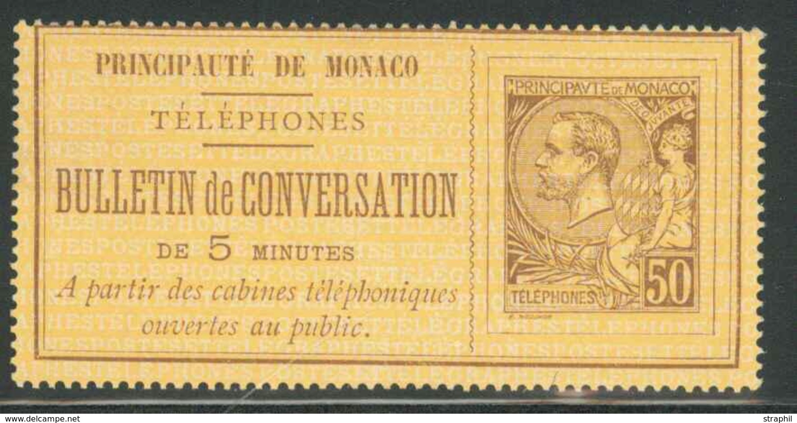 O TIMBRES TELEPHONE - O - N°1 - 50c Brun S/jaune - TB - Autres & Non Classés