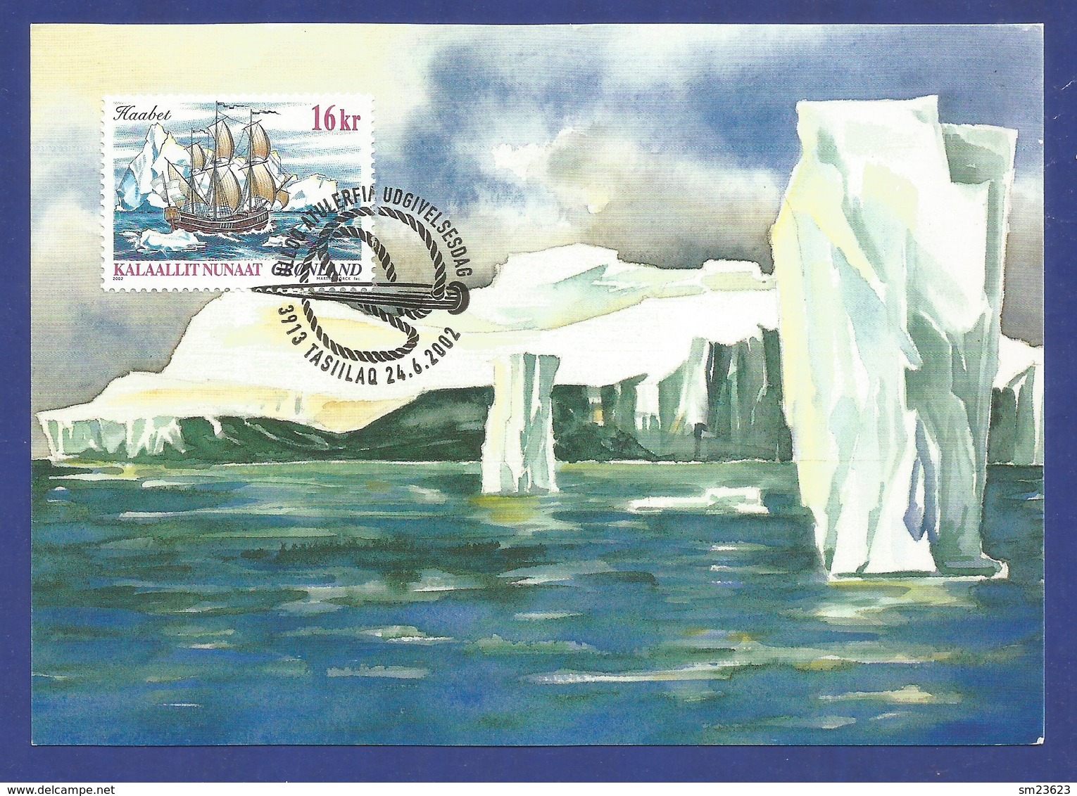 Grönland / Kalaallit Nunaat  2002 Mi.Nr. 384 , " Haabet " Grönländische Schifffahrt (I) - Maximum Card - 24.06.2002 - Cartes-Maximum (CM)