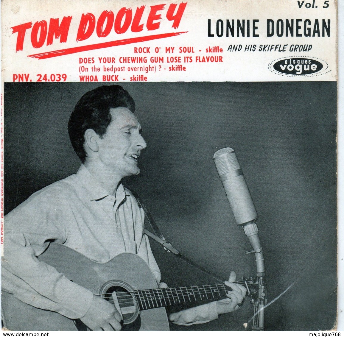 Disque - Lonnie Donegan - Tom Dooley Vol. 5 - Vogue PNV. 24.039 - 1959 - - Country En Folk