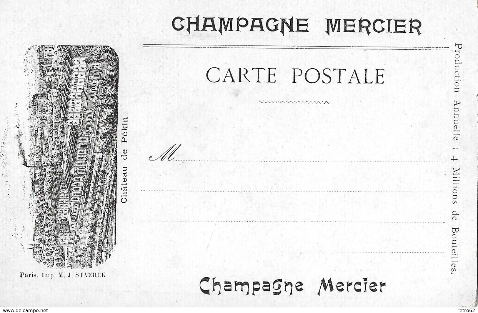 MONTREUX → Werbekarte "Champagne Mercier" Château De Pérkin ►RAR◄ - Champagne