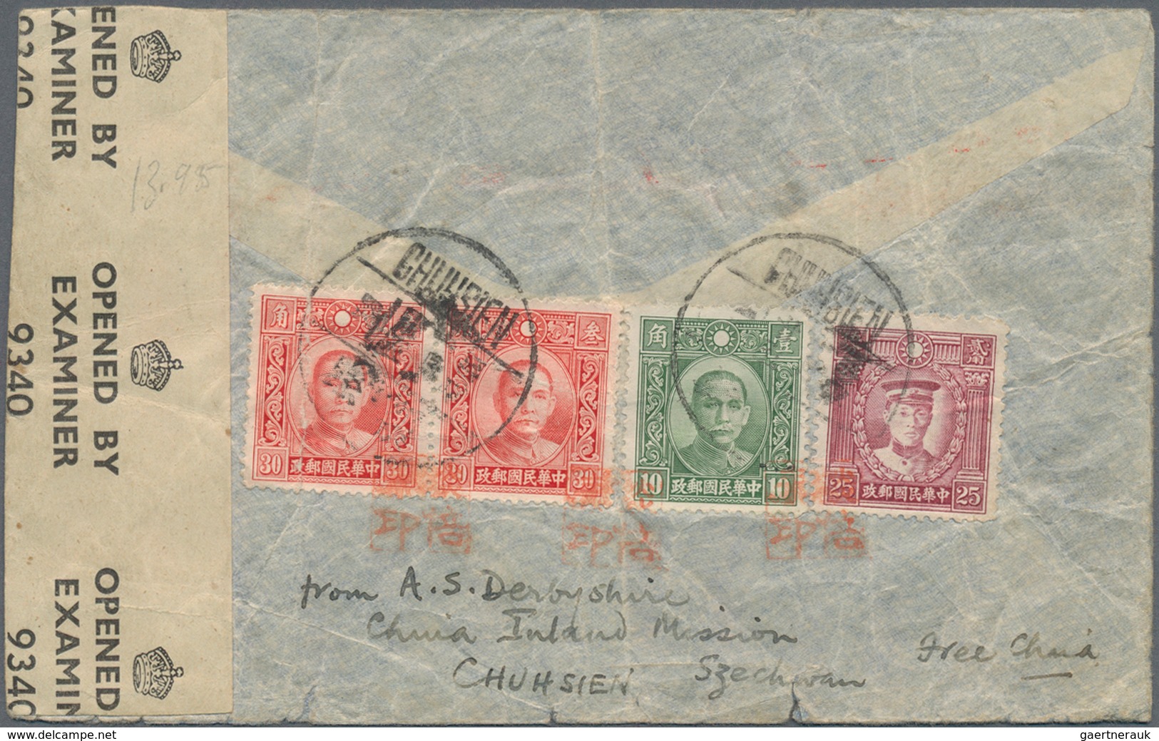 China: 1941, Two Airmail Covers Via Calcutta-Lagos-PAA To England: SYS Chunghwa $5 (pair) Etc. $13.9 - Sonstige & Ohne Zuordnung