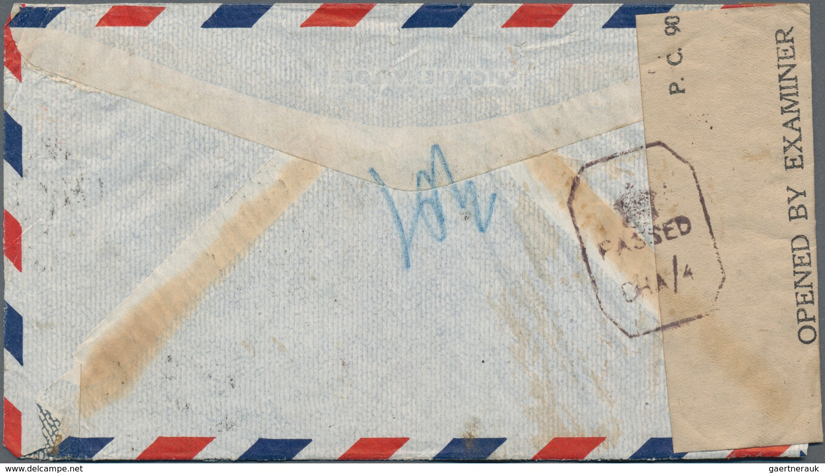 China: 1943, Three Air Mail Covers (inc. Two Registered) To USA, Two Endorsed "Via BOAC To Lagos Nig - Sonstige & Ohne Zuordnung