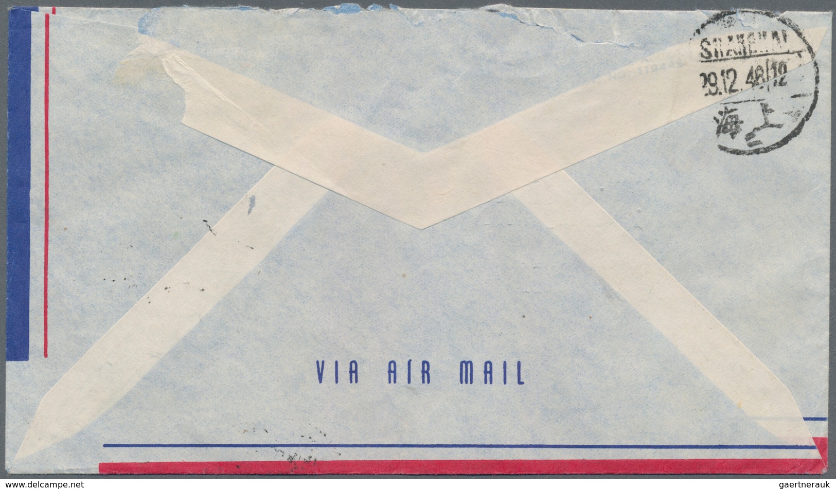 China: 1946 Airmail Envelope Used Registered+AR From A Missionary In Tsingtao To Switzerland Via Sha - Sonstige & Ohne Zuordnung