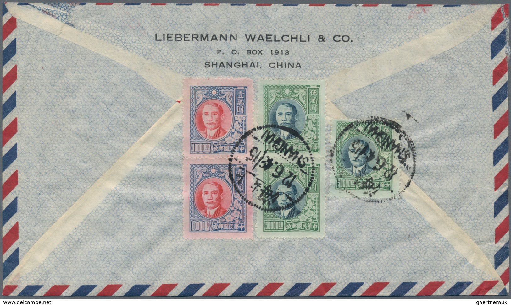 China: 1947/48, Plum Blossoms On Airmail Covers To Switzerland (9) Inc. Some Registered. - Sonstige & Ohne Zuordnung