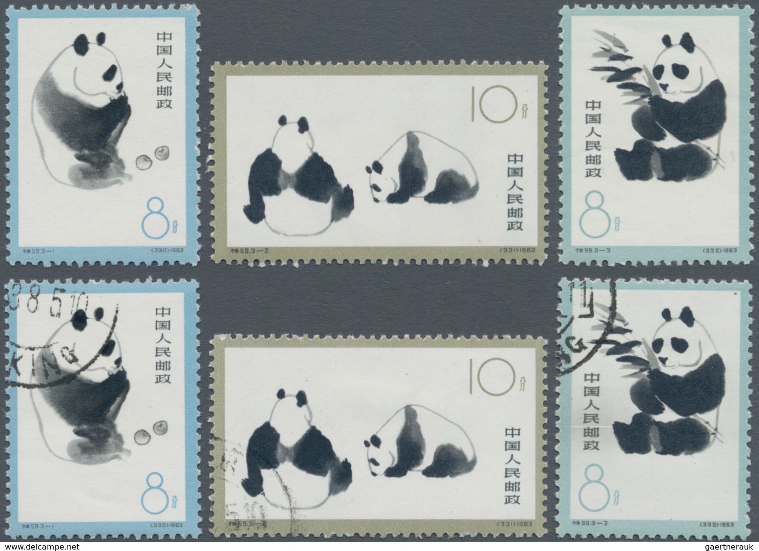 China - Volksrepublik: 1963, Giant Pandas (S59, S59B), Four Sets Of 3, Containing MNH Sets Of The Im - Sonstige & Ohne Zuordnung
