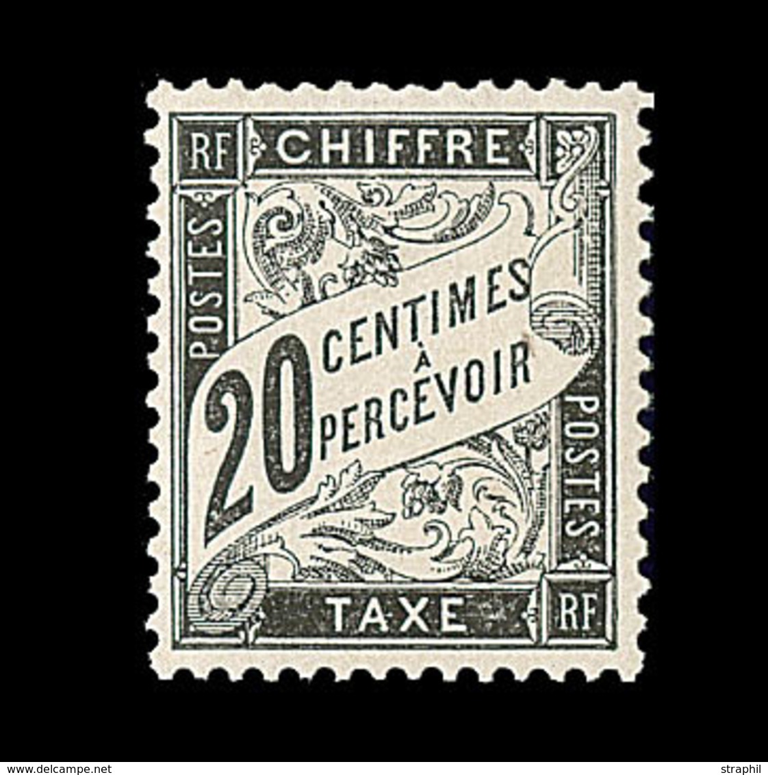 ** TIMBRES TAXE - ** - N°17 - 20c Noir - TB Centrage - Signé Calves - TB - 1859-1959.. Ungebraucht