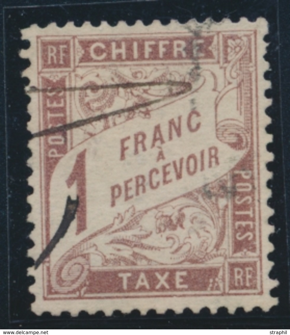 O TIMBRES TAXE - O - N°25 - 1f Marron - Annulé Plume - B/TB - 1859-1959.. Ungebraucht