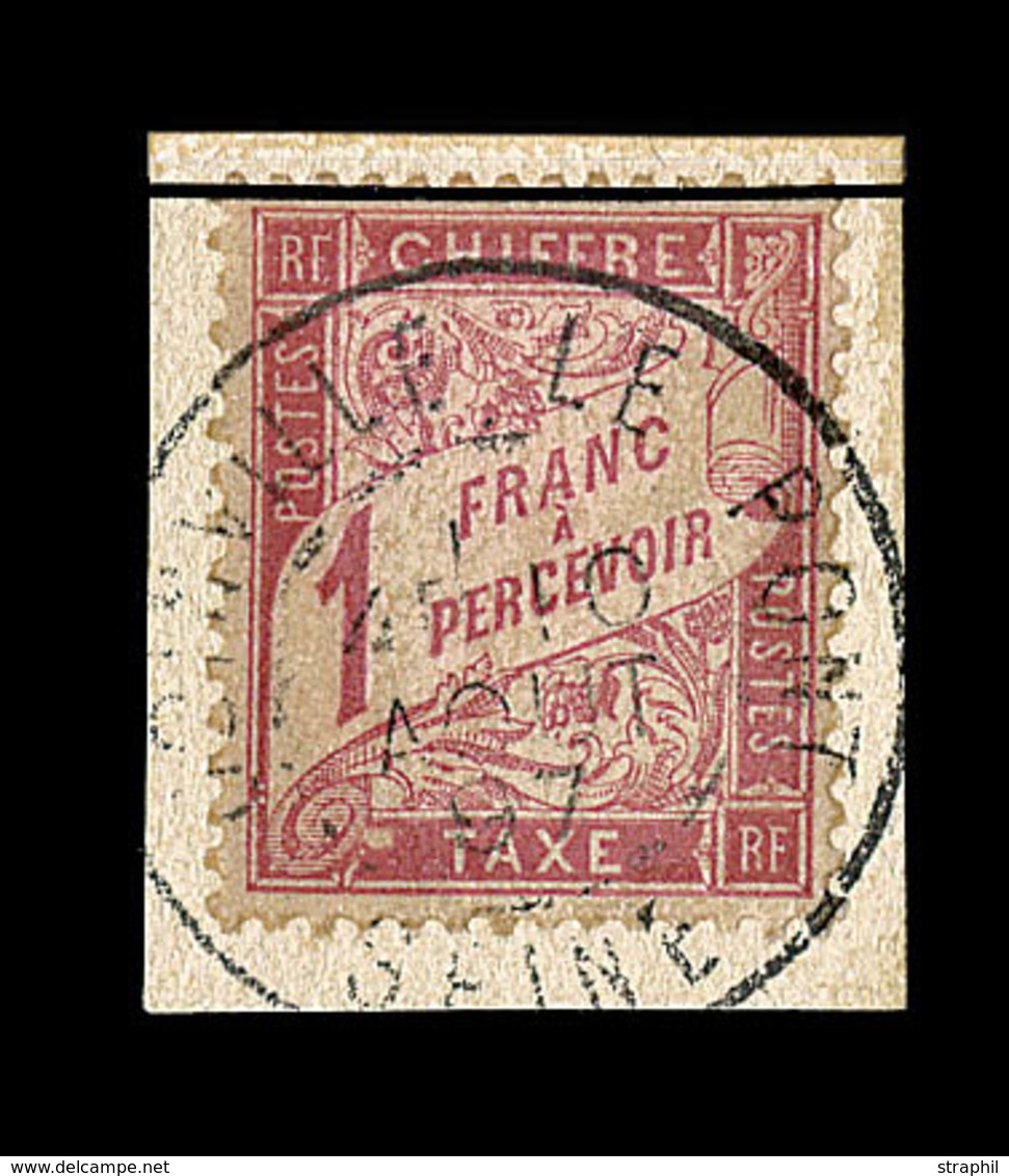 F TIMBRES TAXE - F - N°39 - 1F Rose S/paille - Obl. Joinville Le Pont - TB/SUP - 1859-1959.. Ungebraucht