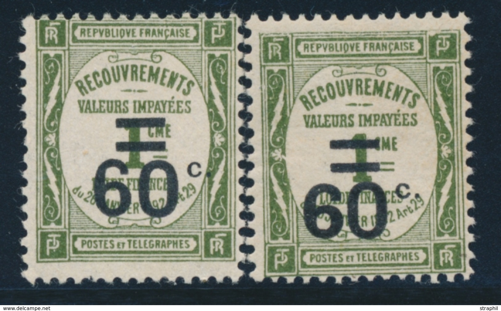 * TIMBRES TAXE - * - N°52/52a - TB - 1859-1959.. Ungebraucht