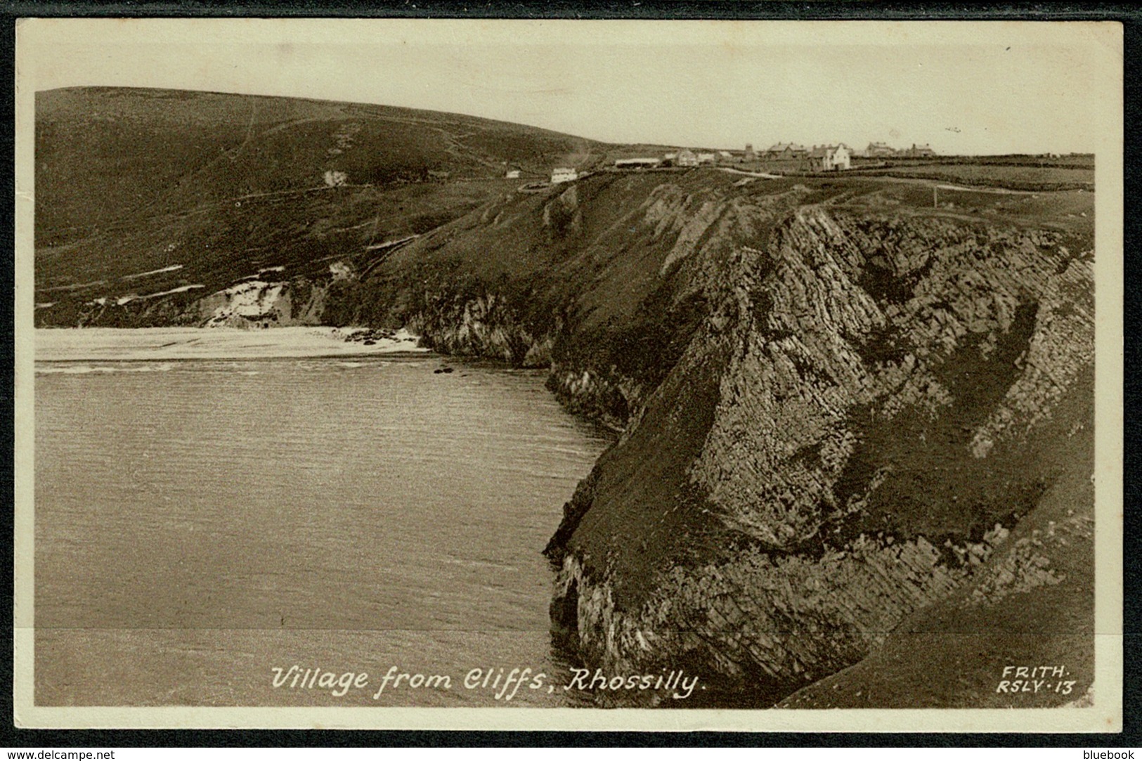 Ref 1293 - 1952 Postcard - Village From Cliffs - Rhossilly Glamorgan Wales - Glamorgan