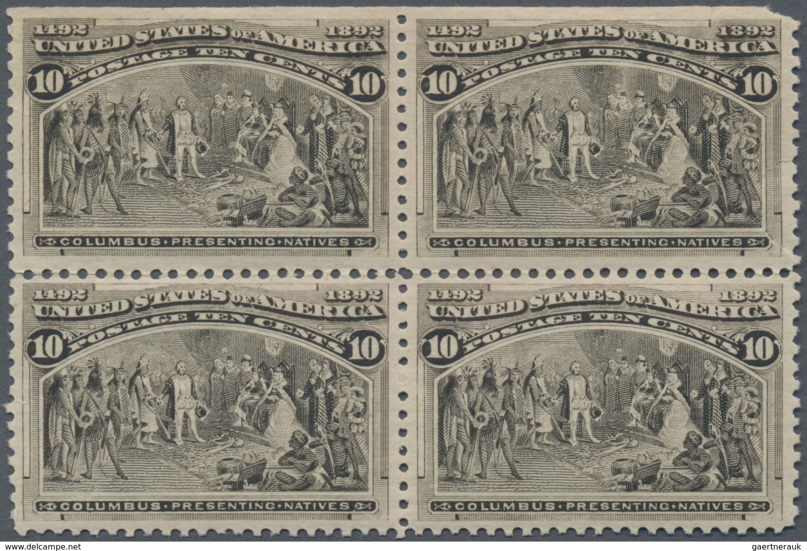 Vereinigte Staaten Von Amerika: 10c Columbus Issue (Scott No. 237), Never Hinged Block Of Four, Well - Other & Unclassified