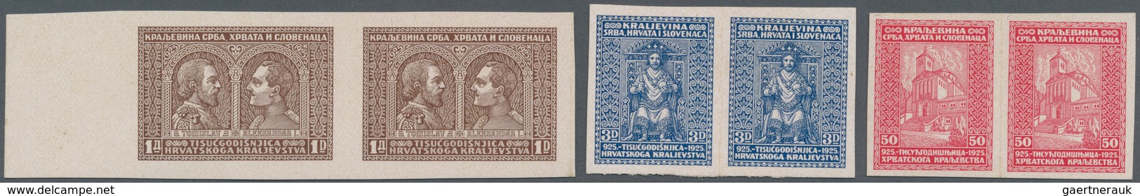 Jugoslawien: 1929 (1 Nov). Millenary Of Croatian Kingdom. COLOUR TRIALS.  50p + 50p Carmine-red, 1D - Other & Unclassified