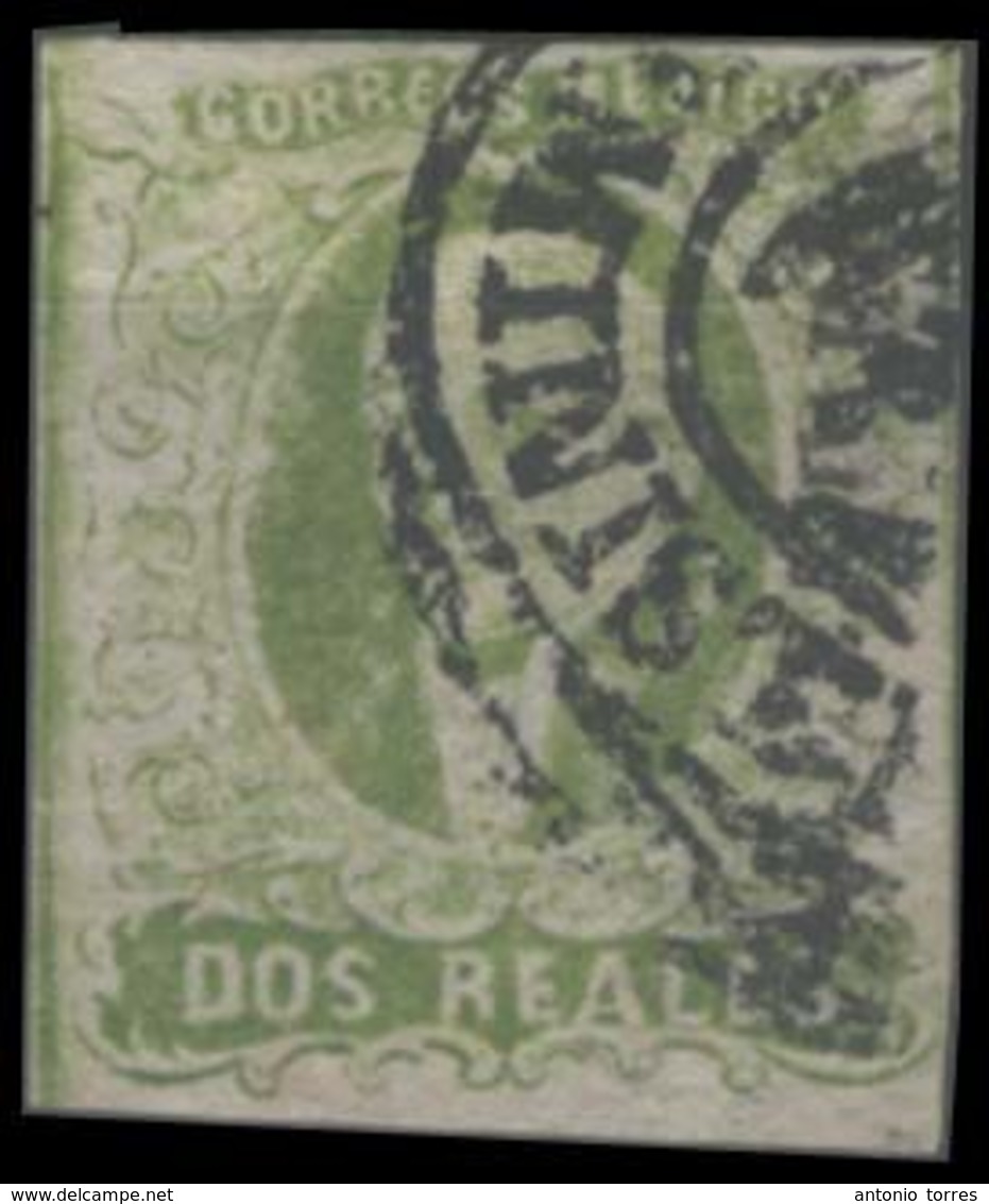 MEXICO. Sc 3º. 1856 2rs. Queretaro Name, Large EAGLE Celaya Cancel. Sch. 1291. VF And Not Common. - Mexico