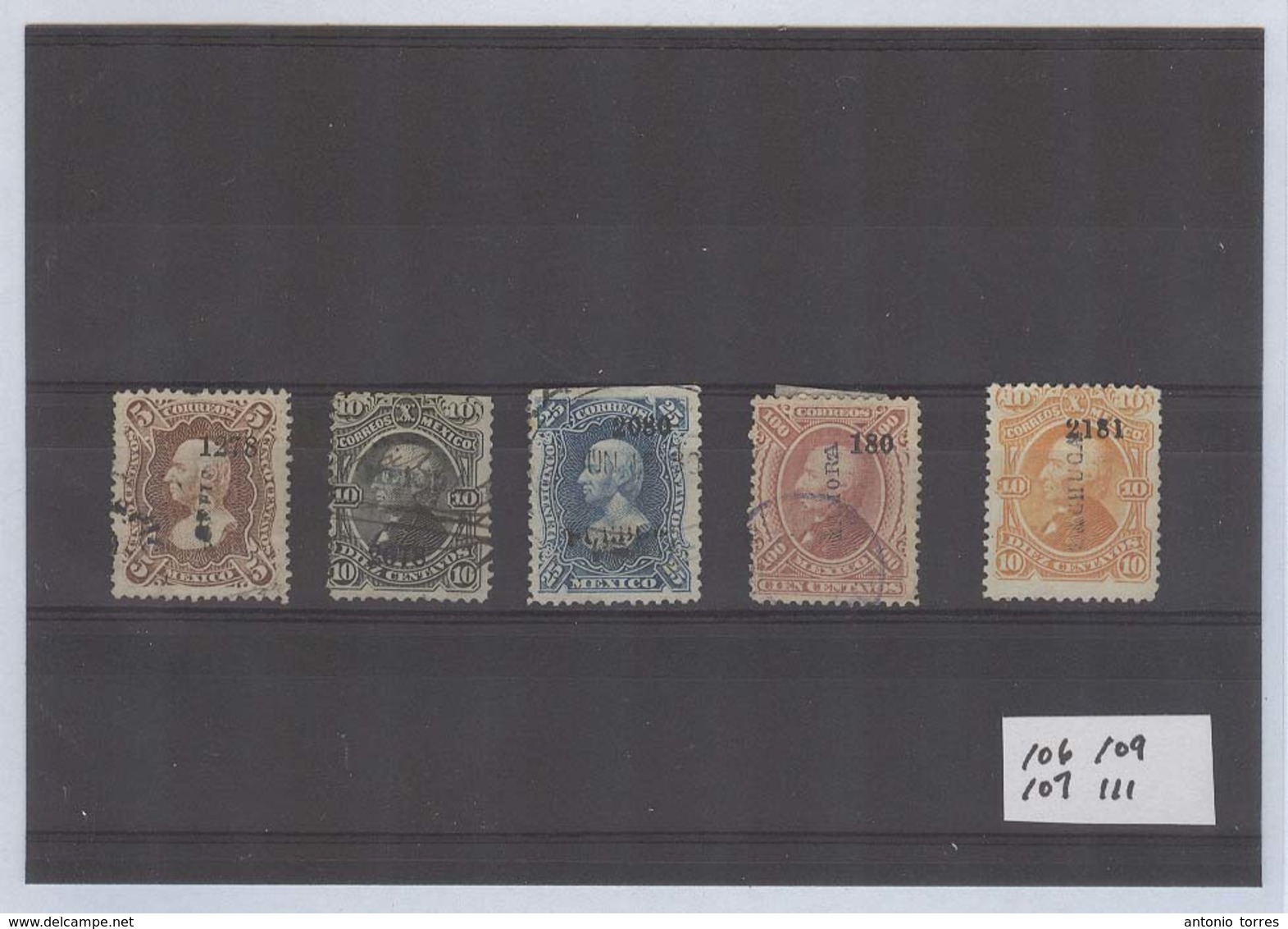 MEXICO. 1874-80. 5c, 10c 2 Diff, 25c, 100c. Pachuca, Zamora, Tepic, Merida. Mostly Used. Nice Group. - Mexico