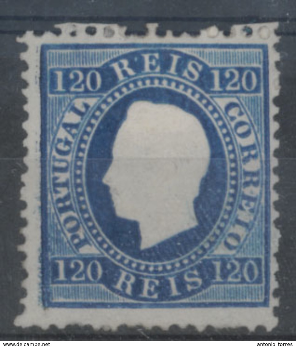 PORTUGAL. 44**. 120rs Deep Dark Blue Shade. King Print (reentry). Ordinary Paper, Perf. 12½  Full Orig. Gum. Fine And Fr - Other & Unclassified