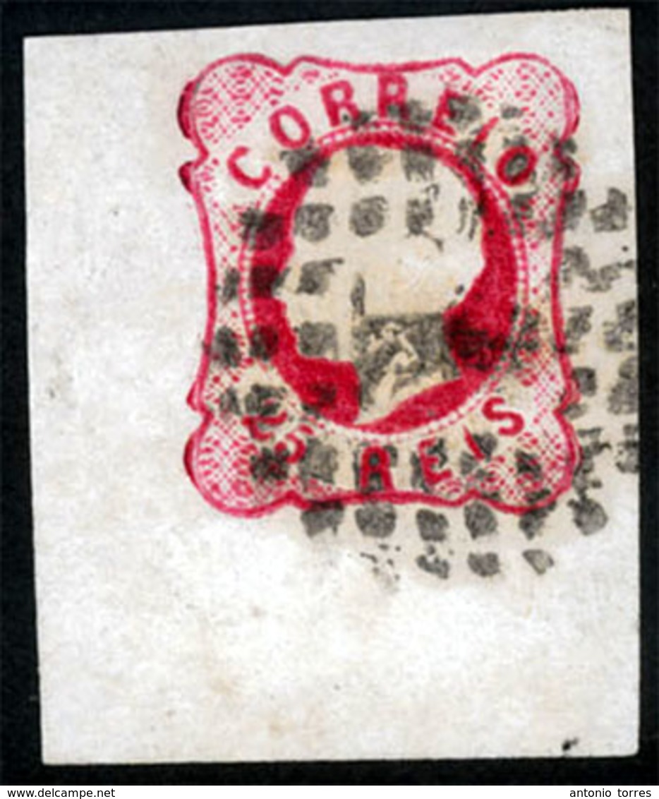 PORTUGAL. 16º. Die I. Margin Lower Left Corner Sheet Copy Pmk "1" Dots. Superb. - Other & Unclassified