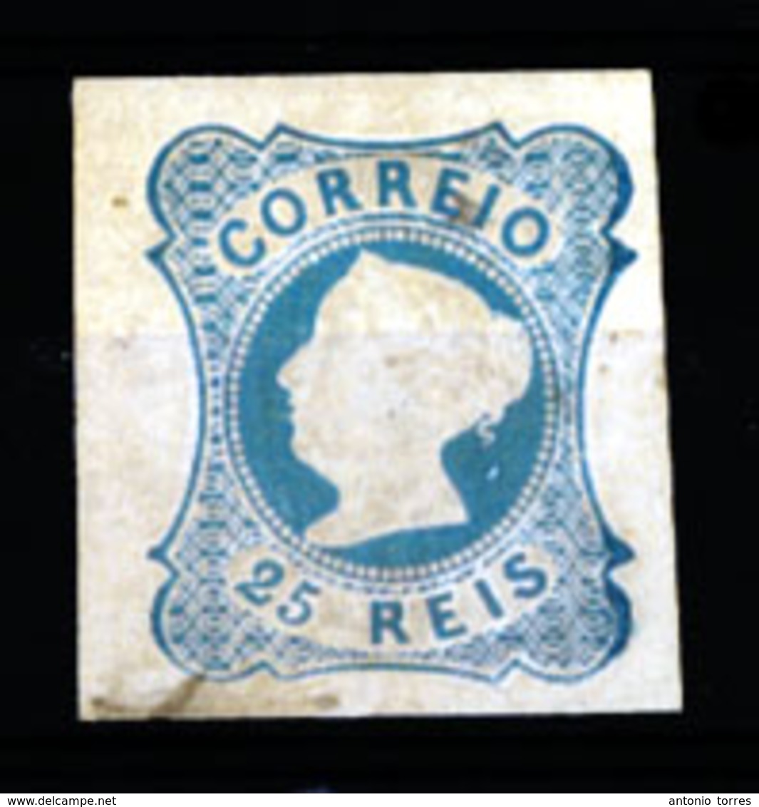 PORTUGAL. 2*. Die II. Light Blue, Middle Paper, Regummed, With Dark Brown Small Ink Line On Lower Edge (probably From So - Other & Unclassified