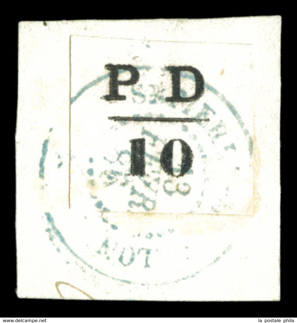 O N°16A, 10c Noir Sur Son Support. SUPERBE. R.R (signé/certificat)  Qualité: O  Cote: 1800 Euros - Used Stamps