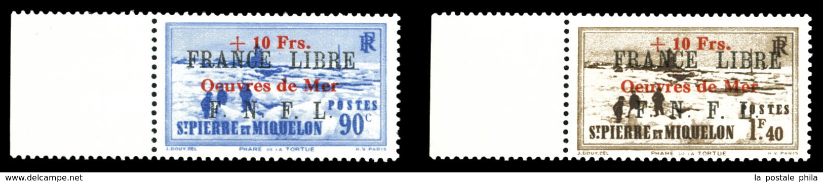 ** N°311A/B, Paire Surchargée 'Oeuvres De Mer', Bdf, TTB (certificat)  Qualité: **  Cote: 600 Euros - Used Stamps