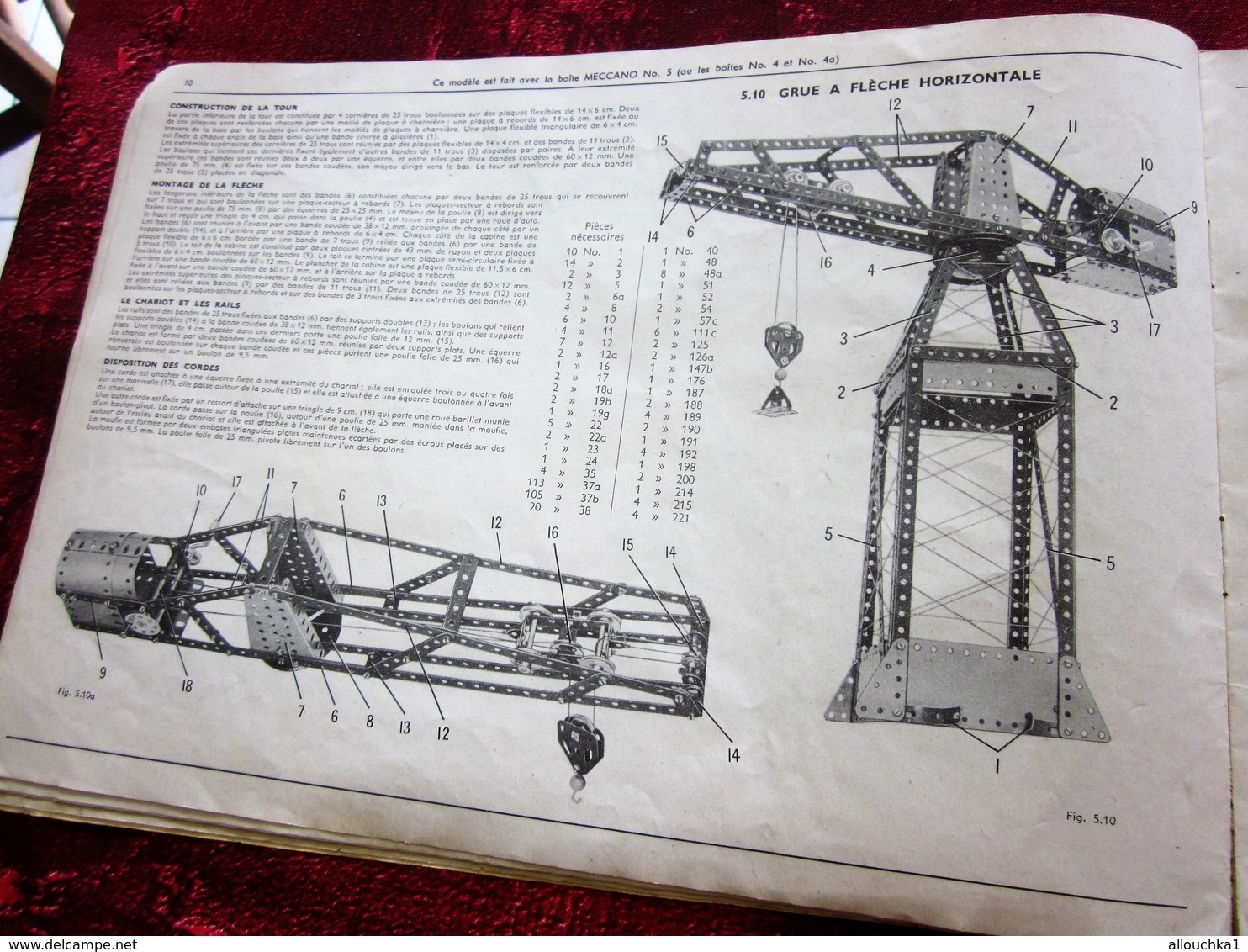 CATALOGUE N°4A INSTRUCTION POUR EMPLOI DES BOITES JEU DE CONSTRUCTION MECCANO  MECANIQUE EN  MINIATURE