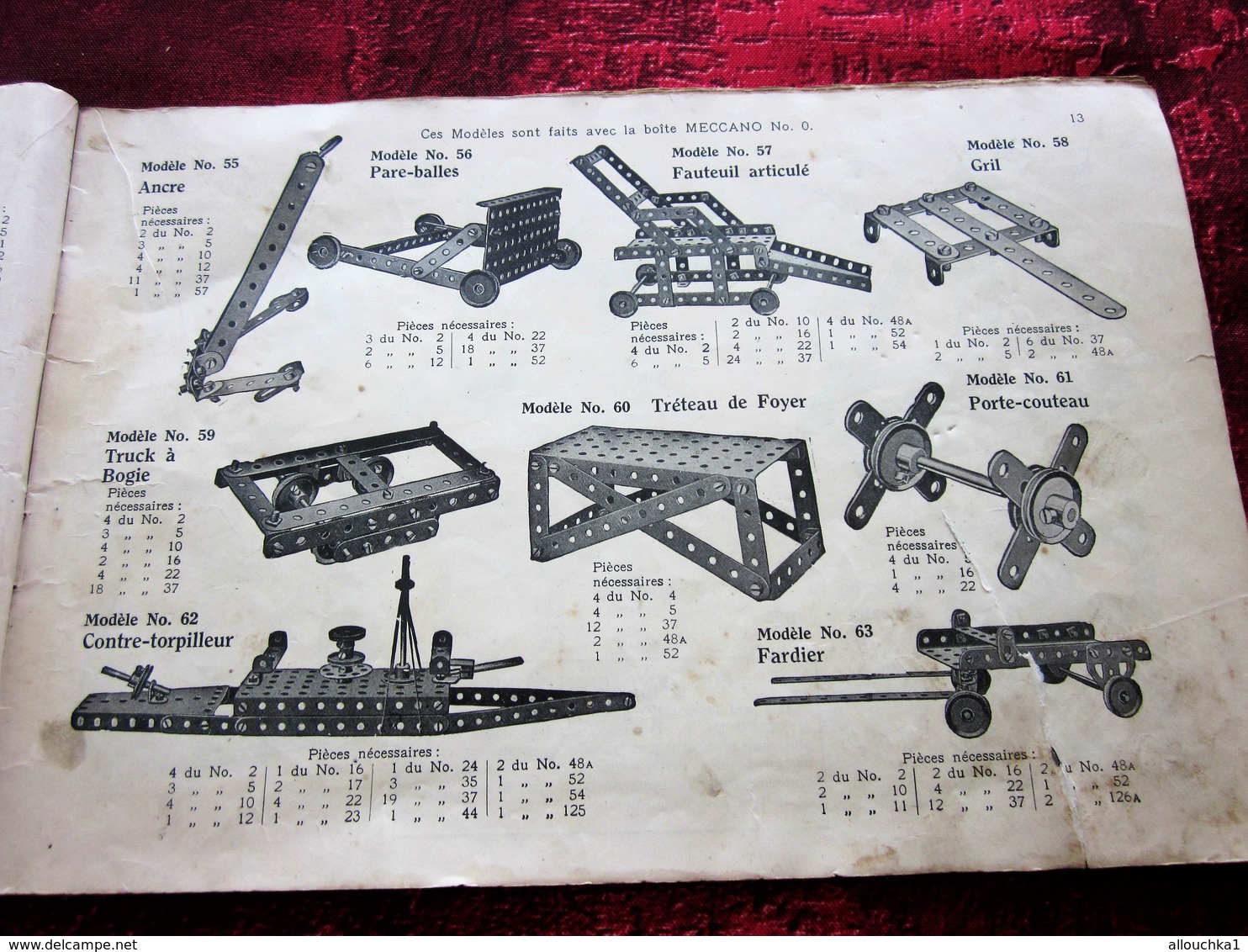 ANCIEN CATALOGUE  INSTRUCTION POUR EMPLOI DES BOITES JEU DE CONSTRUCTION MECCANO TRAINS HORNBY INCOMPLET