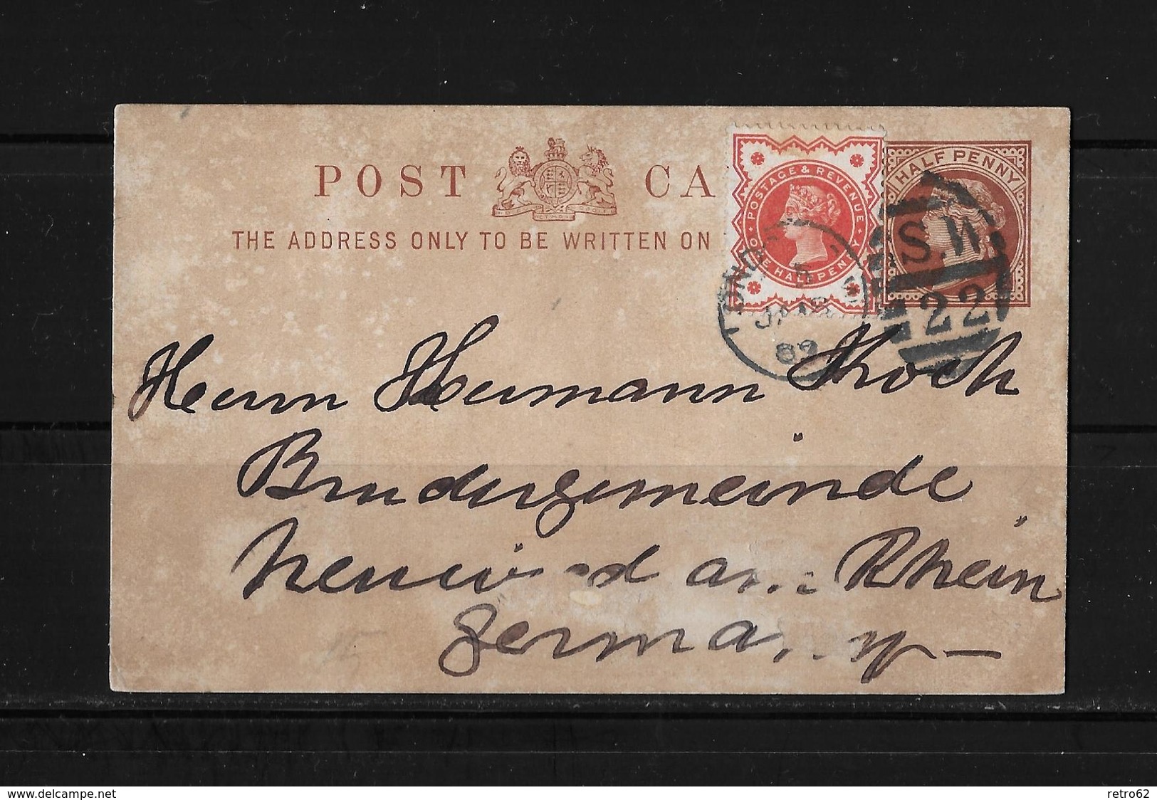 1883 POST CARD → Uprated 1/2 Penny London To Germany - Briefe U. Dokumente