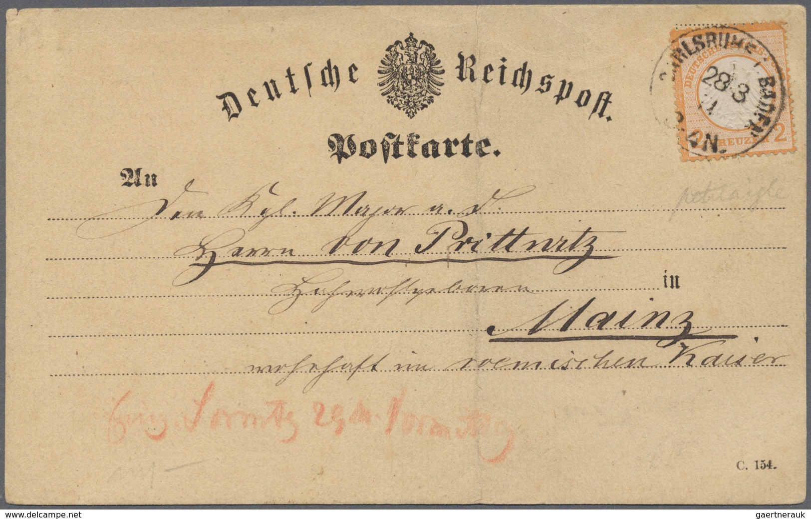 Deutsches Reich - Brustschild: 1874, 28.3.: 2 Kr. Kleiner Brustschild Als Einzelfrankatur Auf Reichs - Neufs