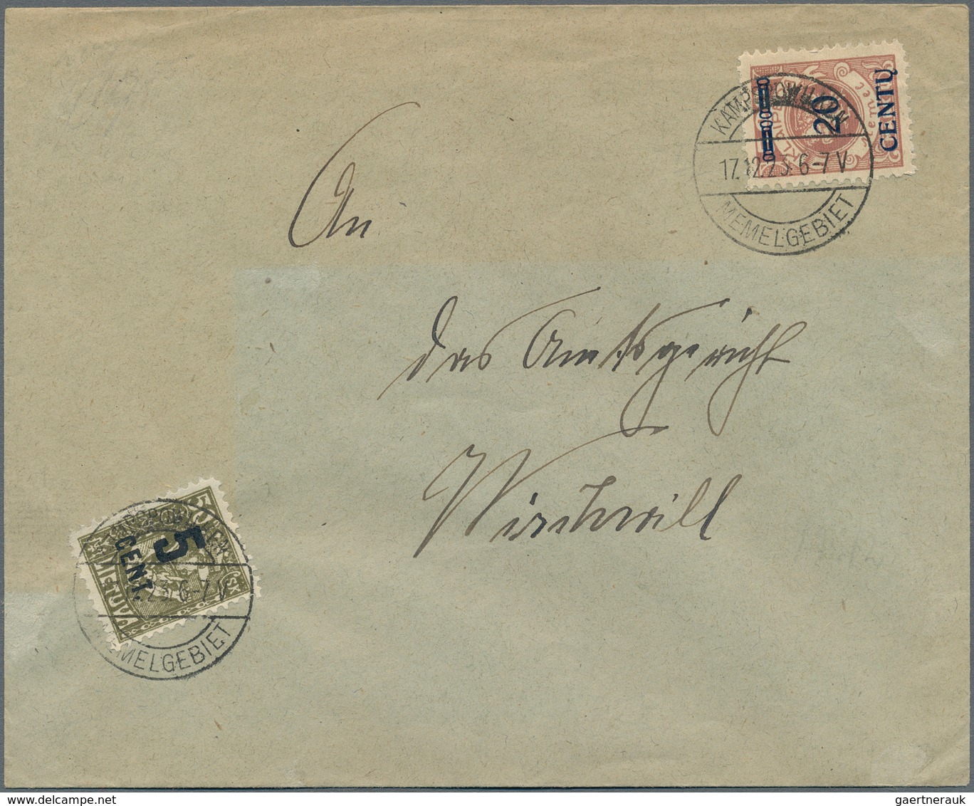 Memel: 1923/1924, Partie Mit 4 Briefen, Dabei 7-Farben-Frankatur (Mi.ex 169/180) Mit MiNr.177 U. 180 - Memelgebiet 1923