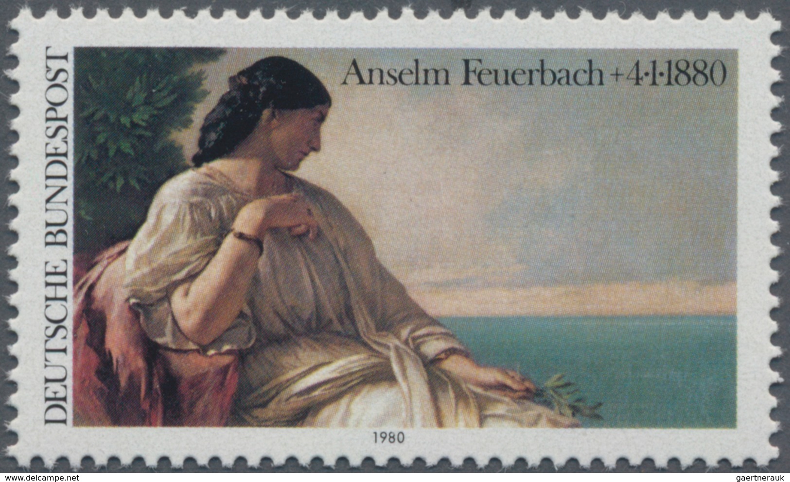Bundesrepublik Deutschland: 1980, 50 Pf "100.Todestag V. Feuerbach" Mit Abart "Farbe Dunkelsmaragdgr - Autres & Non Classés