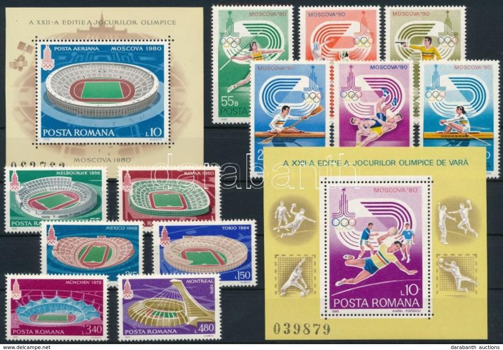 ** 1979-1980 Nyári Olimpia, Moszkva 2 Klf Sor Mi 3625-3630, 3733-3738 + Blokk 161, 171 - Andere & Zonder Classificatie