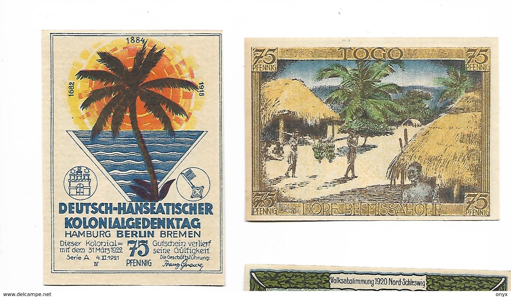 ALLEMAGNE / GERMANY - TOGO / AFRIKA  KOLONY - 75 PFENNIG 1922 / SERIE A - Deutsch-Suedwestafrika