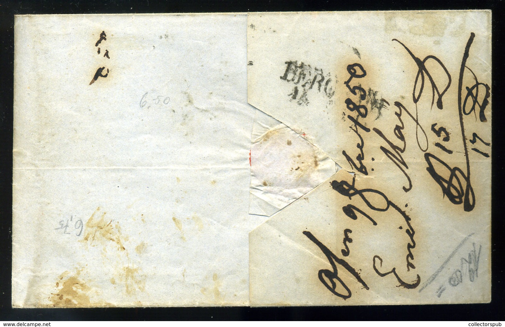 1850. Levél 3*3Kr OFEN WASSERSTADT Bergamo-ba Küldve - Used Stamps