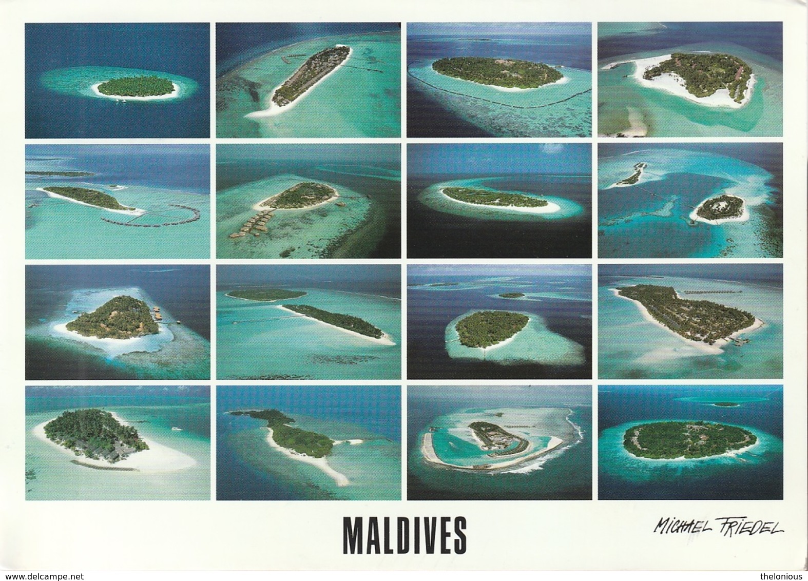* Cartolina - Maldive - Vista Aerea Dei Atolli - Viag. Per Bologna 2004 - Maldiven