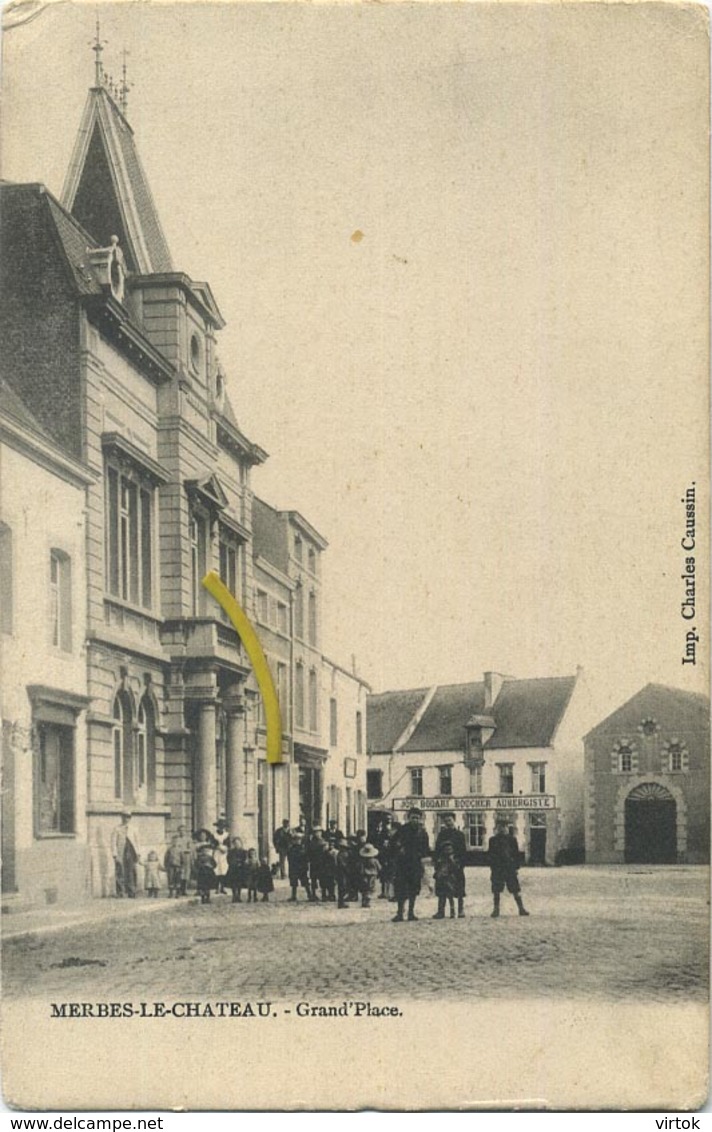 Merbes-Le-Chateau : Grand Place ( Ecrit 1904 Avec Timbre ) - Merbes-le-Chateau