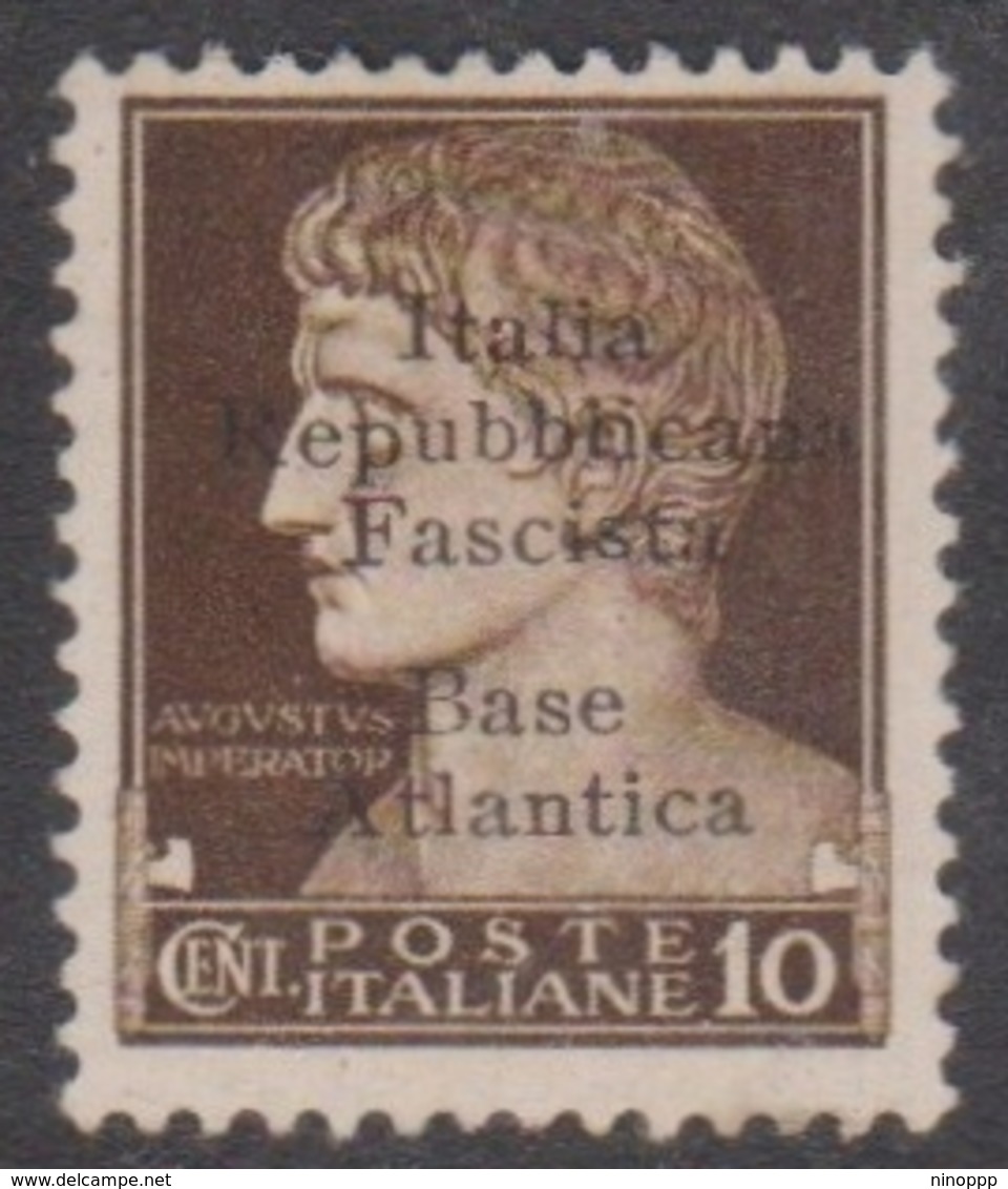 Italy-Italian Social Republic 1943 Overprinted Base Atlantica S 6, Mint Never Hinged - Ortsausgaben/Autonome A.