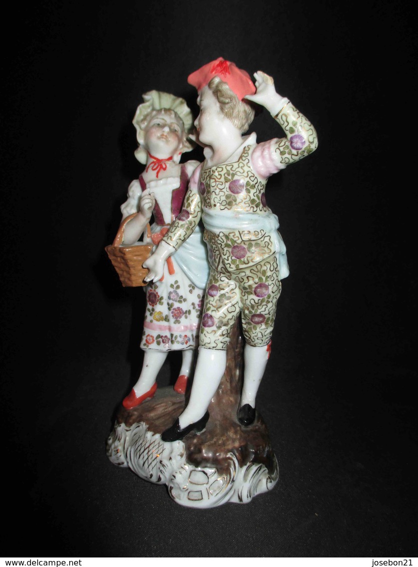 Ancien Couple D'amoureux Porcelaine De Sitzendorf Allemagne Fin XIX ème - Sonstige & Ohne Zuordnung