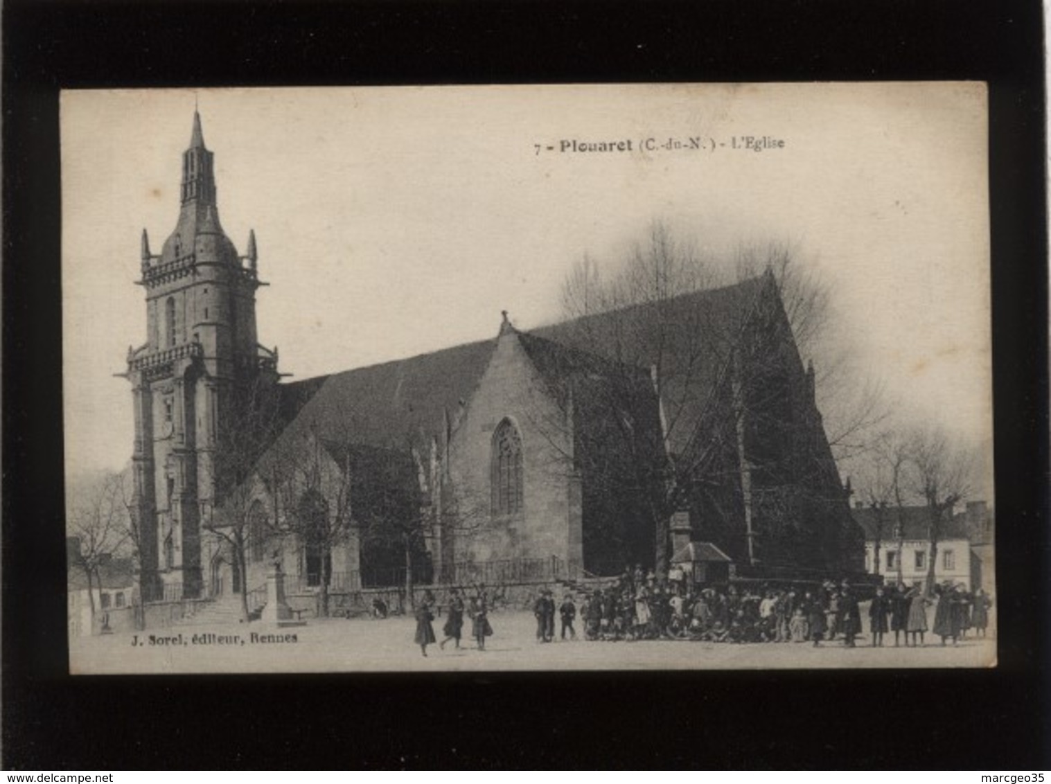 22 Plouaret L'église édit. Sorel N° 7 Très Animée Enfants - Plouaret