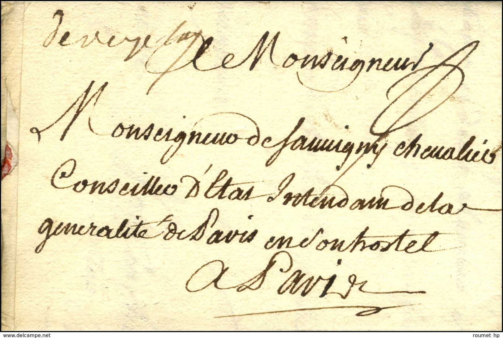 '' De Vezelay '' (L N° 1) Sur Lettre Avec Texte Daté 1745 Adressée En Franchise à Paris. - TB / SUP. - Other & Unclassified