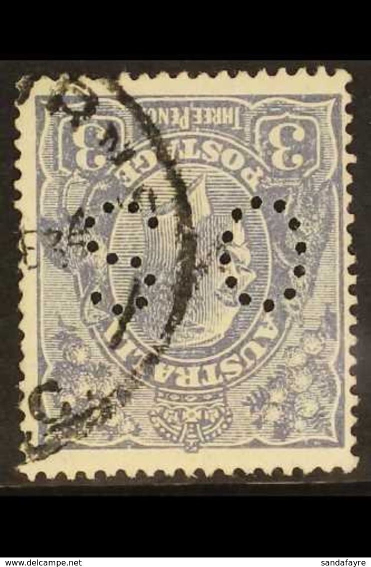 OFFICIAL 1926-30 3d Dull Ultramarine KGV Head Perf 14 WATERMARK INVERTED Variety Punctured 'OS', SG O93w, Fine Cds Used, - Sonstige & Ohne Zuordnung