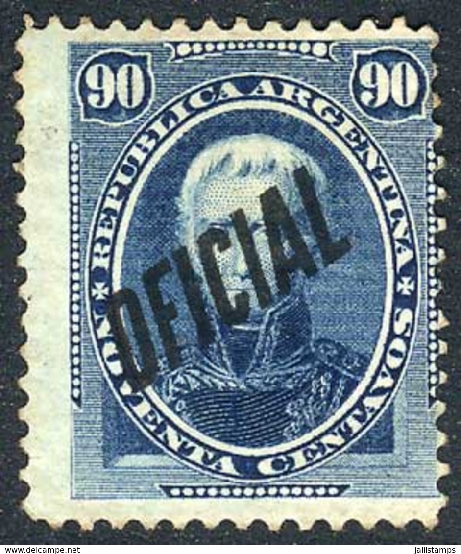 ARGENTINA: GJ.29, 90c. Saavedra, Mint Without Gum, VF Quality, Catalog Value US$30. - Blocks & Kleinbögen