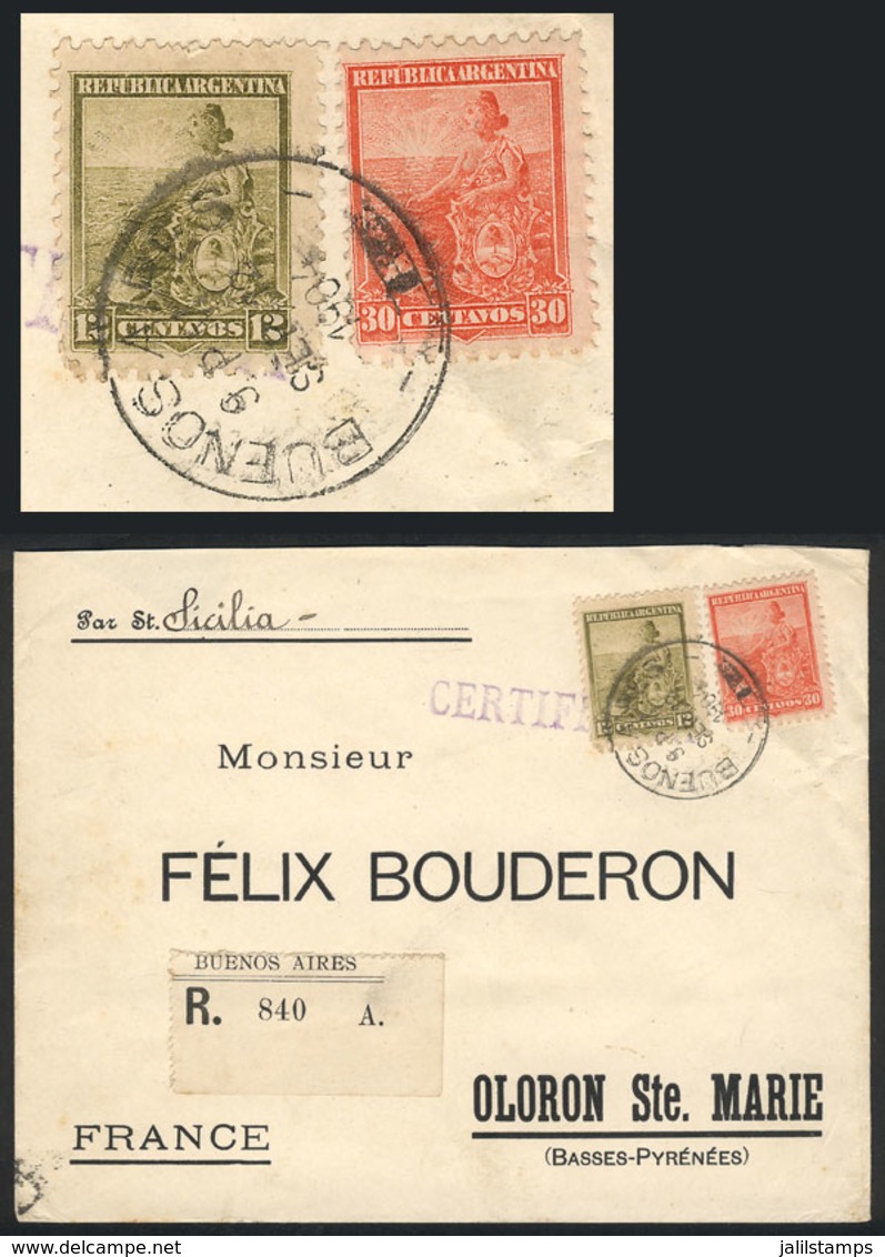 ARGENTINA: Registered Cover Sent To France On 12/SE/1904, Franked With Seated Liberty  12c. + 30c., VF Quality! - Andere & Zonder Classificatie