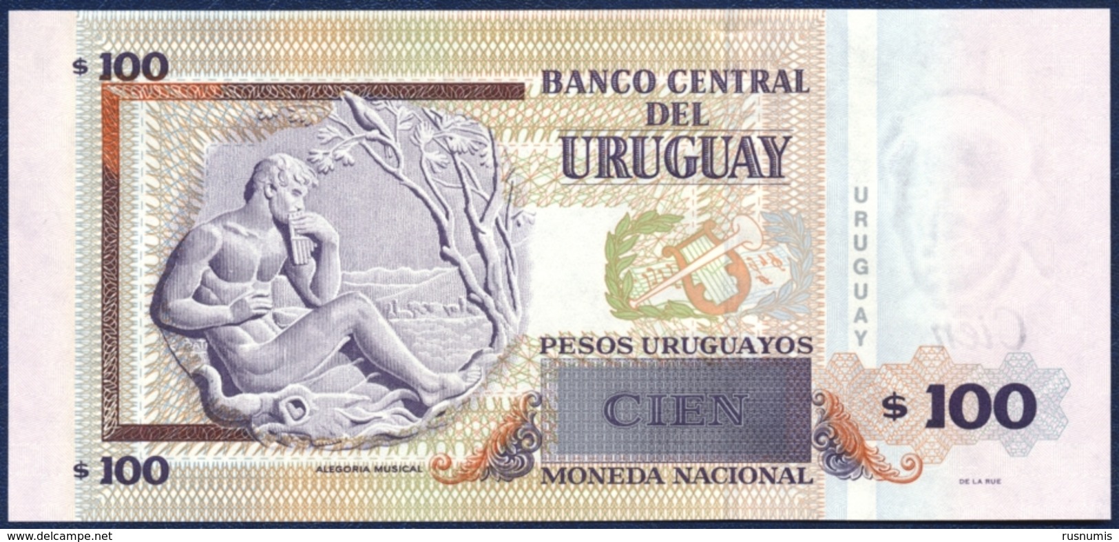 URUGUAY 100 PESOS P-88b Eduardo Fabini God Pan 2011 UNC - Uruguay