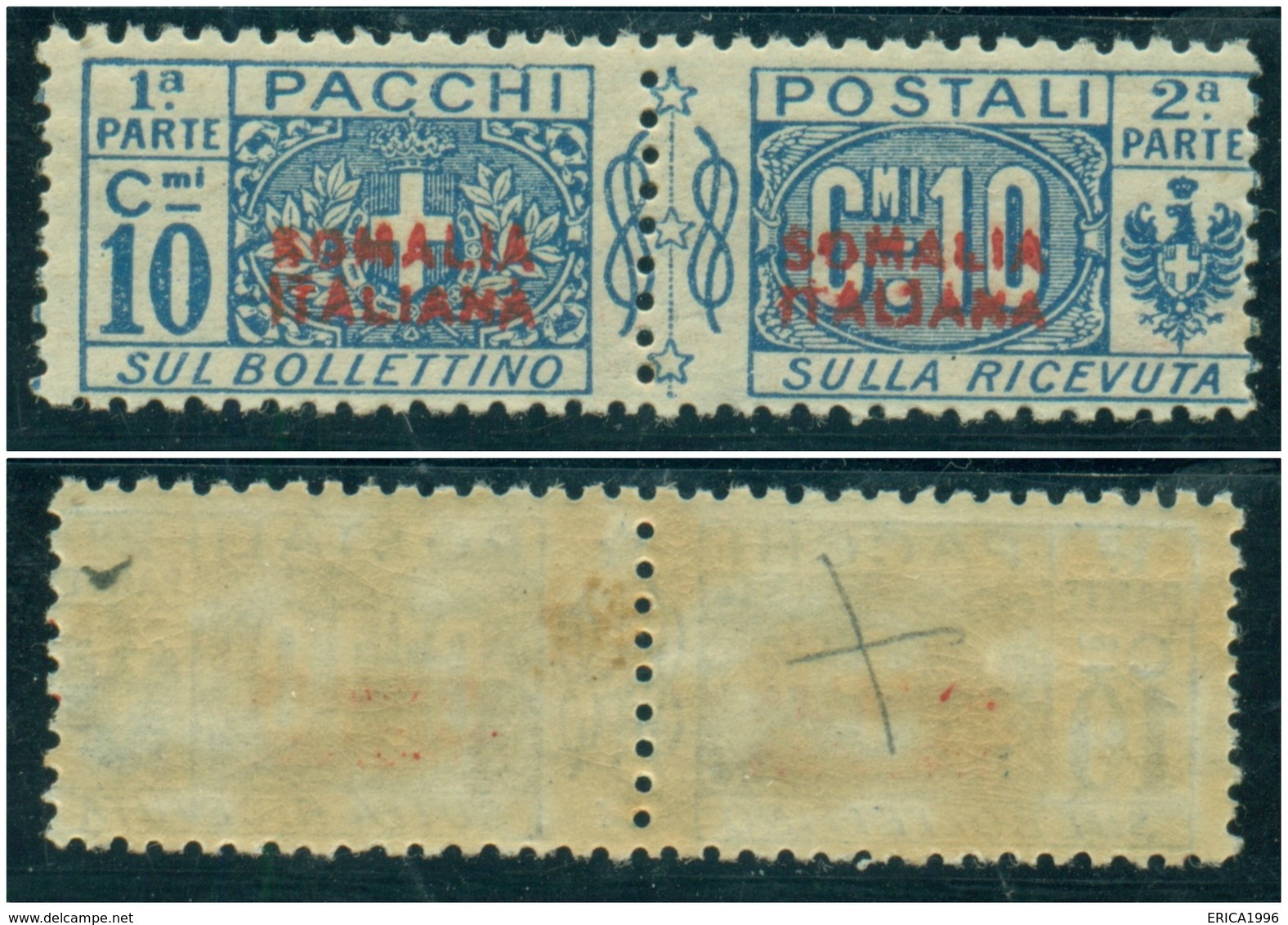 Z1350 ITALIA COLONIE Somalia Italiana 1926 Pacchi Postali 10 C. MNH Sassone N. 31, Valore Catalogo € 110, Ottime Condiz. - Somalia