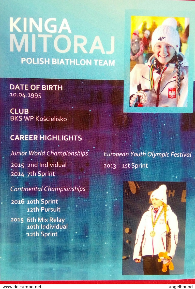 Kinga Mitoraju  Zbylut   Polish Olympian - Authographs