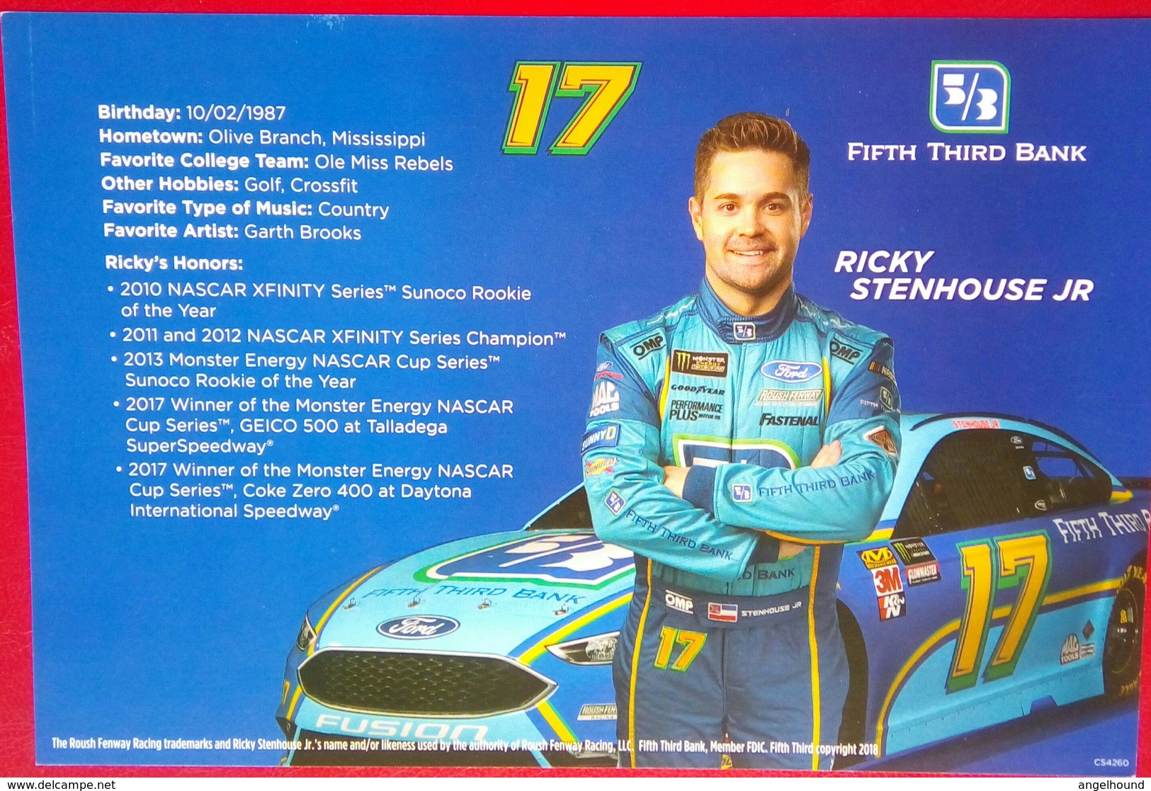 Ricky Stenhouse Jr NASCAR Hero Card - Kleding, Souvenirs & Andere