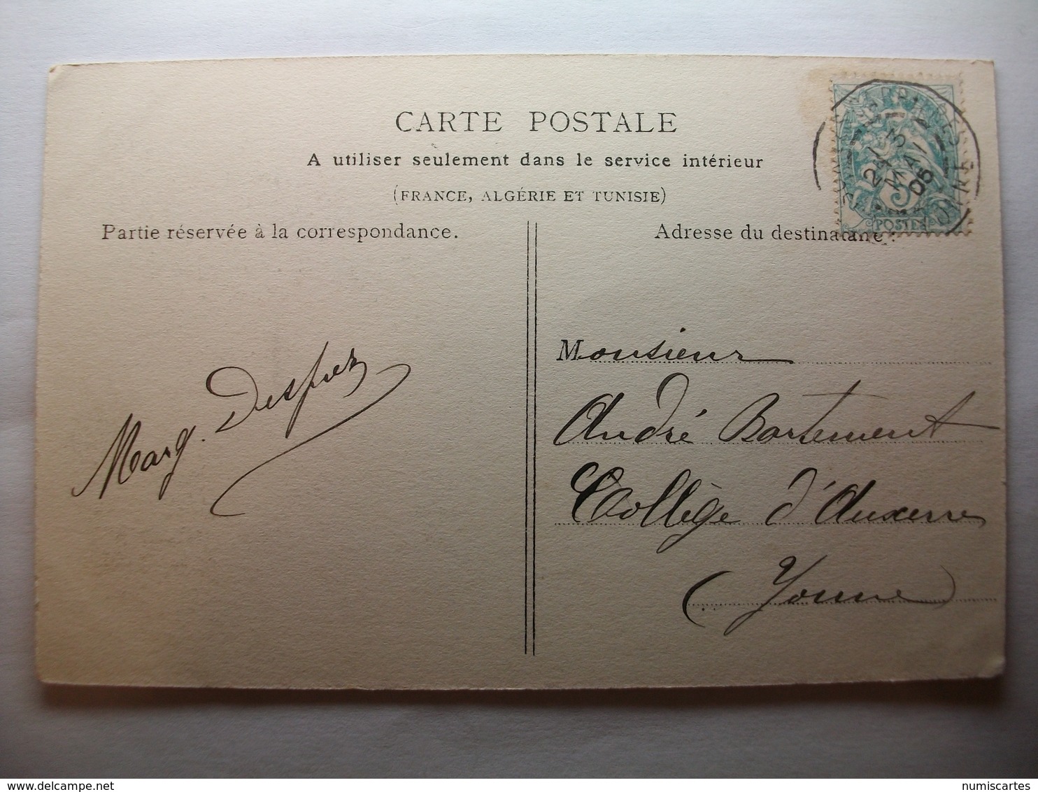 Carte Postale Courson ( 89) Le Chateau  ( Petit Format Noir Et Blanc Oblitérée 1905 Tiimbre 10 Centimes ) - Courson-les-Carrières
